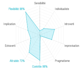 Diagramme Radar: votre personnalité selon Place des Talents